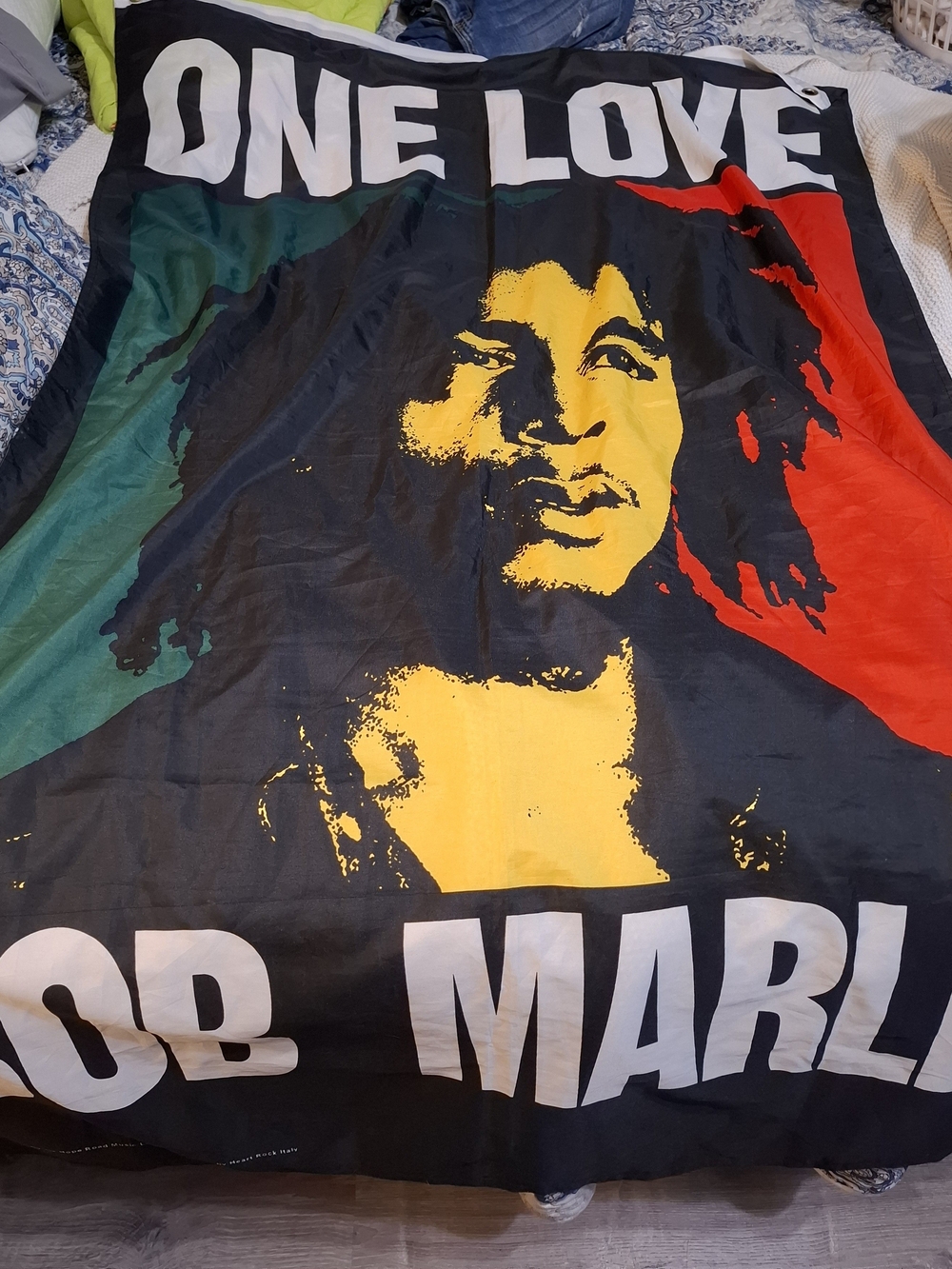 One Love Rasta Wall Hanging Tapestry - Black, Red, Green, Yellow